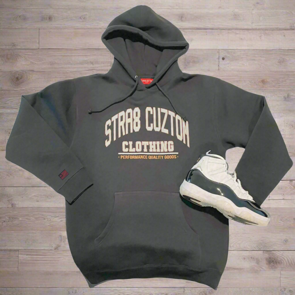 STRA8 ARCH Hoodie- Black/Cream/Gold
