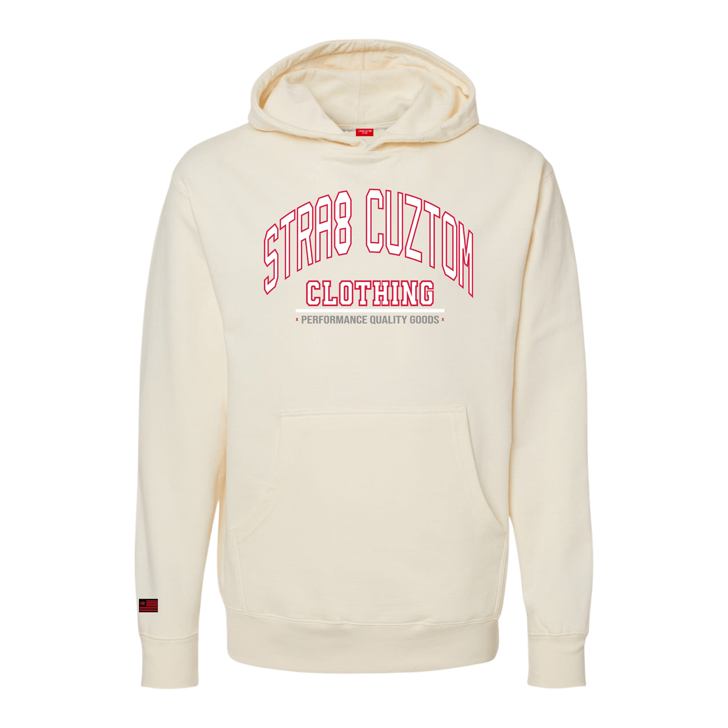Stra8 Arch Hoodie - Bone Cream/Red/White