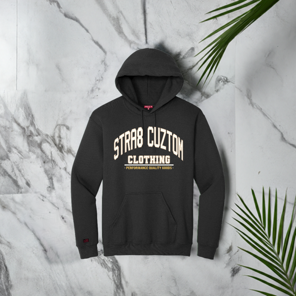 STRA8 ARCH Hoodie- Black/Cream/Gold
